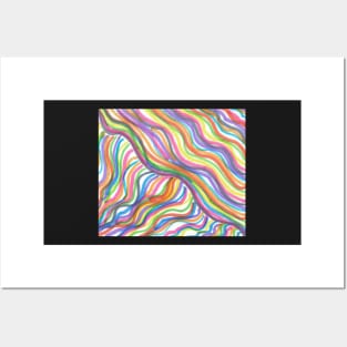 Rainbow Abstract Octopus Posters and Art